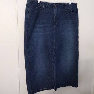 Venezia Jean Skirt Long Size 20 Split In Front.